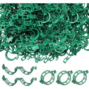 150pcs Plant Support Clips - Tomato Clips for String Trellis, Grape Vine Clips for Garden Netting Climbing Plants, Secured Plastic Plant Clip for Fixing Stem and Vine (Green)