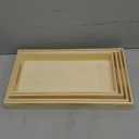 LotFancy Wooden Nested Serving Trays, Set of 5, Unfinished Natural Wood Trays with Handles, for Craft and Decor, Food Organizer for Breakfast, Lunch, Dinner