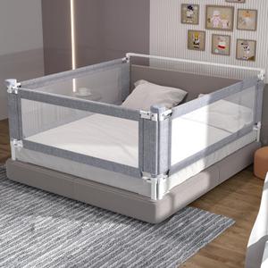 yulongtengfei 3-Piece King Size Bed Rail for Toddlers - Adjustable Baby Bed Rail Guard, Kids Safety Bed Rail for King Size Bed (78.7"x78.7"x74.8"-Grey)