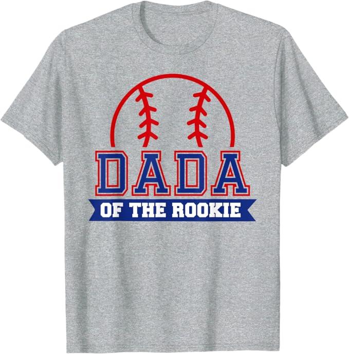 Dada of Rookie 1st Birthday Baseball Theme Matching Party T-Shirt
 2xl