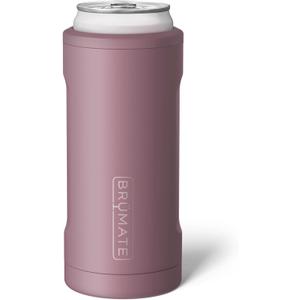 BrMate Hopsulator Slim Can Cooler Insulated for 12oz Slim Cans | Skinny Can Insulated Stainless Steel Drink Holder for Hard Seltzer, Beer, Soda, and Energy Drinks (Rose Taupe)