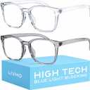 ivho High Tech Blue Light Blocking Computer Glasses
Advanced Blue Light Blocking, Screen Fatigue Protection, UV Protection, Clear + Clear Gray