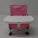 Bright Starts Pop 'N Sit Portable Booster, Indoor/Outdoor Use, Floor Seat with Feeding Tray, Pink, 6 Mos - 3 Yrs