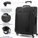 Travelpro Maxlite 5 Softside Expandable Luggage with 4 Spinner Wheels, Lightweight Suitcase, Men and Women, Black, Checked-Medium 25-Inch
