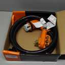 50 Amp RV Extension Cord 10 ft, Heavy Duty 6/3+8/1 SJTW AWG RV Power Cord with Grip Handle Twist Lock, NEMA 14-50P to SS2-50R with Polarity Lamp, Black