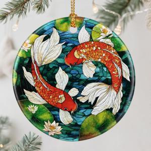4 x Koi Fish Ornament Christmas Ornament, Christmas Tree Decor, & Perfect Holiday Decor | Koi Fish Lover Gift, Gifts for Friends