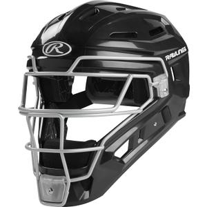 Rawlings | RENEGADE 2.0 Catcher's Helmet | Baseball | Junior & Senior Sizes (Black/Silver) Style: Junior | 6 1/2" - 7"