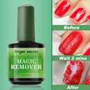 3 x Glue Nail Remover Kit-10ml-0.33FL.OZ Nail Glue Remover (2pcs) with Gel Nail Polish Remover, Steels Nail Pusher and Nail File-Easy Removal Debonder for Glue on Nail