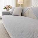 Aucrovee Soft Waterproof Chenille Cover Washable, Non Slip Sectional Sofa Covers for 3 Cushion Couch Sofa L Sharped Sofa Slipcover for Pets, Furniture Protector (1 PCS 36"x63" Light Grey)