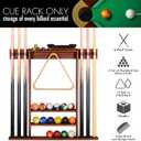 XCSOURCE Pool Cue Rack Only, Pool Stick Holder Wall Mount, 6 Pool Billiard Stick + Ball Set Pool Cue Holder, Pool Table Accessories for Billiard Room Man cave