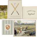 5pcs Vintage Baseball Nursery Wall Art Inspirational Quotes Boys Room Posters Artwork Baseball Field Stadium Painting Pictures Wall Decor for Office Teen Room Home Decoration 12x16in Unframed (16L"x12W")
