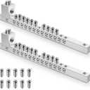 2 Set Ground Bar Kit with 10 Terminal Positions and Ground Lug Bar Aluminum Grounding Lugs for Electrical Connections