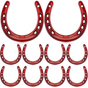Shimeyao 20 Pcs Horseshoe Bulk Cast Iron 4.5 x 4.3 Inch Horseshoes for Adults Wall Hung Good Luck Handmade Decorations Horse Theme Party Wedding Birthday Supplies (Red)