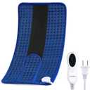 12X24 Heating Pad for Pain Relief, Heating Pads for Women Period Cramps, Electric Heated Mat with Strap,10 Heat Settings & Auto Shut Off, Navy Blue