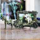 YONGYAN Retro Carriage 3.5x5 Inch Picture Frame Desktop Home Decoration Anniversary Photo Frame Display for Beloved (Copper)