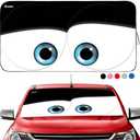 Gven- The Original Patented Car Eyes Windshield Sun Shade 2025 Windshield Cover Automotive Interior Sun Protection Front Windshield Sun Visor Protector Blocks UV Rays Keep Your Vehicle Cool (Black, S)