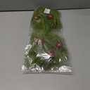 17 Inch Christmas Tree Picks, 6 PCS Lime Green Furry Curly Stems with Red Glitter Balls, Flexible Christmas Tree Topper Decorations for Holiday Arrangements, Wreaths & Table Christmas Decor