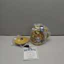 Hazel Quinn X Eduardo Recife Electric Kettle - 1200W Fast Water Boiling, 1.7L/57oz, All 304 Stainless Steel Interior, BPA-Free, Auto Shut-Off, Cordless Retro Teapot with Thermometer - Floral Patterned (Floral Painted Design)