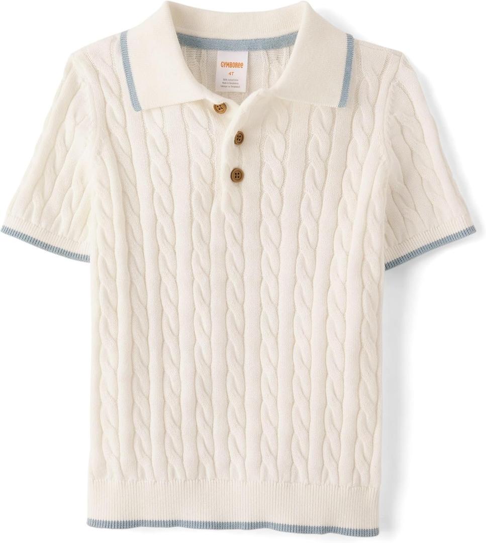 Gymboree Boys' and Toddler Short Sleeve Sweater Polo Shirt 7
