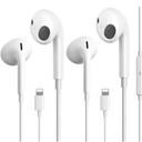 2Pack Wired Headphones for iPhone Ear buds with Lightning Connector(Builtin Microphone & Volume Control) Earbuds for iPhone 14/13/12/11/XR/XS/X/8/7/Pro/Pro Max【Official Certified Earphones】Plug&Play
