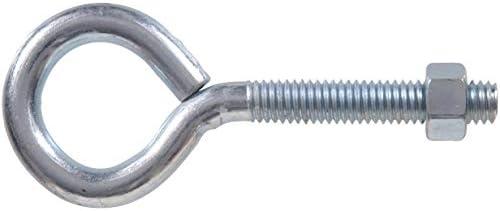 The Hillman Group 515 Eyebolts with Nuts, 1/4 x 2 1/2-Inch, 2-Pack,Zinc