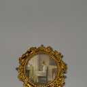 Small Vintage 4x4 Round Picture Frame, Mini Antique Ornate Circle Photo Frame, Table Top Display and Wall Hanging Home Decor