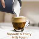 SIMPLETASTE Milk Frother, 4-in-1 Electric Milk Frother and Steamer, Automatic Warm and Cold Foam Maker and Milk Warmer for Latte, Cappuccinos, Dark Blue (Medium)