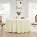 Round Tablecloth 132 Inch 10 Pack Ivory Tablecloths Washable Decorative Polyester Table Clothes Cover for Dining Table Banquets Buffet Parties and Wedding
