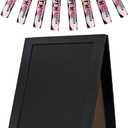 Rustic Whitewash Double Sided Chalkboard with 8Pcs Liquid Chalk Markers, 7.5"*8.6" Tabletop Stand, Small Countertop Chalkboard Easel for Menu, Kitchen, Restaurants, Bar, Wedding and Home Decor (Black)