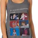 Disney Women's Princess Drama Meme Tri-Blend Racerback Layering Tank (Gray Heather, XS)