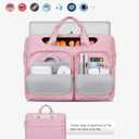 Lacdo 360 Protective Laptop Shoulder Bag, 14 inch Computer Bag for 14 inch New MacBook Pro M5/M4/M3/M2/M1 Chips Pro Max A3434 A3112 A3401 A3185 A2918 A2992 2025-2021 Messenger Bag, Sakura Pink