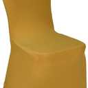 WELMATCH Gold Spandex Chair Covers - 50 PCS Wedding Banquet Events Party Universal Dining Decoration Stretch Elastic Chair Covers Good (Gold, 50)