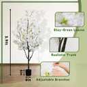 Indoor Cherry Blossoms Tree White Artificial Cherry Blossom Tree 6FT Faux Bedroom Trees for Home Christmas New Year Decor