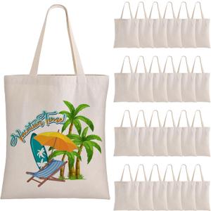 24Pack Canvas Tote Bags Bulk, 16 x 14Inch 10oz Cotton Blank Canvas Tote Bags Reusable Grocery Bags Shopping Cloth Bags w/Handles Personalized Present Bags for Women, Mother's Day Craft (Ivory)