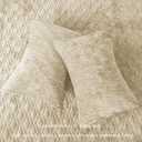 Luxury Oversized King Quilt 120x120 Bedspreads Coverlet Bedding Set Velvet Comforter King Size 3 Pieces Set with 1 Quilted Beauty Bedspreads and 2 Pillow Shams 20x36,Beige