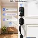 Veise VE027-H Built-in Wi-Fi Fingerprint Smart Deadbolt Lock with Handleset, App Remote & Voice Control, Keyless Entry Front Door Lock Set, Touchscreen Keypad, Auto-Lock, Easy Setup, Matte Black