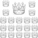 20 Pcs Crown Cake Topper Tiny Crown Tiara Cake Ornaments Mini Baby Crown Cake Cupcake Decoration for Baby Shower Princess Themed Birthday Wedding Party (sliver)
