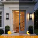 2 Pack Motion Sensor LED Outdoor Lights, 15" Dusk to Dawn Exterior Lighting Fixtures with Attractive Glass, Large Modern Black Outside Sconces Lights Porch for House, Front Door, Garage