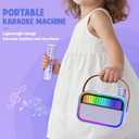 VERKB Karaoke Machine for Kids, Kids Toys for 3-12 Years Old Girls Birthday Presents, Portable Bluetooth Karaoke Speaker with 2 Microphones, Girls Gifts for Kid Party Christmas Birthday(Purple)