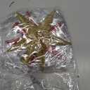 Aneco 3 Pack 4 Inches Glittered Mini Star Christmas Tree Topper Star Treetop for Small Christmas Tree Ornaments, Gold, Silver and Red