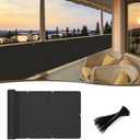 SUNNY GUARD 3'x6' Black Balcony Privacy Screen Fence, Apartments Railing Heavy Duty Wind Screen for Outdoor, Backyard, Patio, Deck Privacy