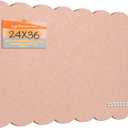 Lightomorrow Scalloped Bulletin Board, 36 x 24 Inches Felt Pin Board - Decorative Cork Alternative for Wall, Foldable Picture Self-Adhesive Vision Prayer Board with 20 Pushpins - Mauvey Pink