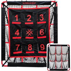 5x4FT Baseball Rebounder Net for Pitching and Batting Training Multi-Sport Pitch Back Bounce Net Softball, Soccer & Basketball Training Equipment for Kids and Adults