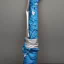 Tommy Bahama 6' UPF 50+ Tilt Beach Umbrella with Integrated Sand Anchor, Wind Vent, and Carry Bag, Blue and White