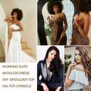 Niidor Sticky Bra Invisible Stick on Bra Backless Strapless Women's Adhesive Bras Ladies Invisible Bras (Black)