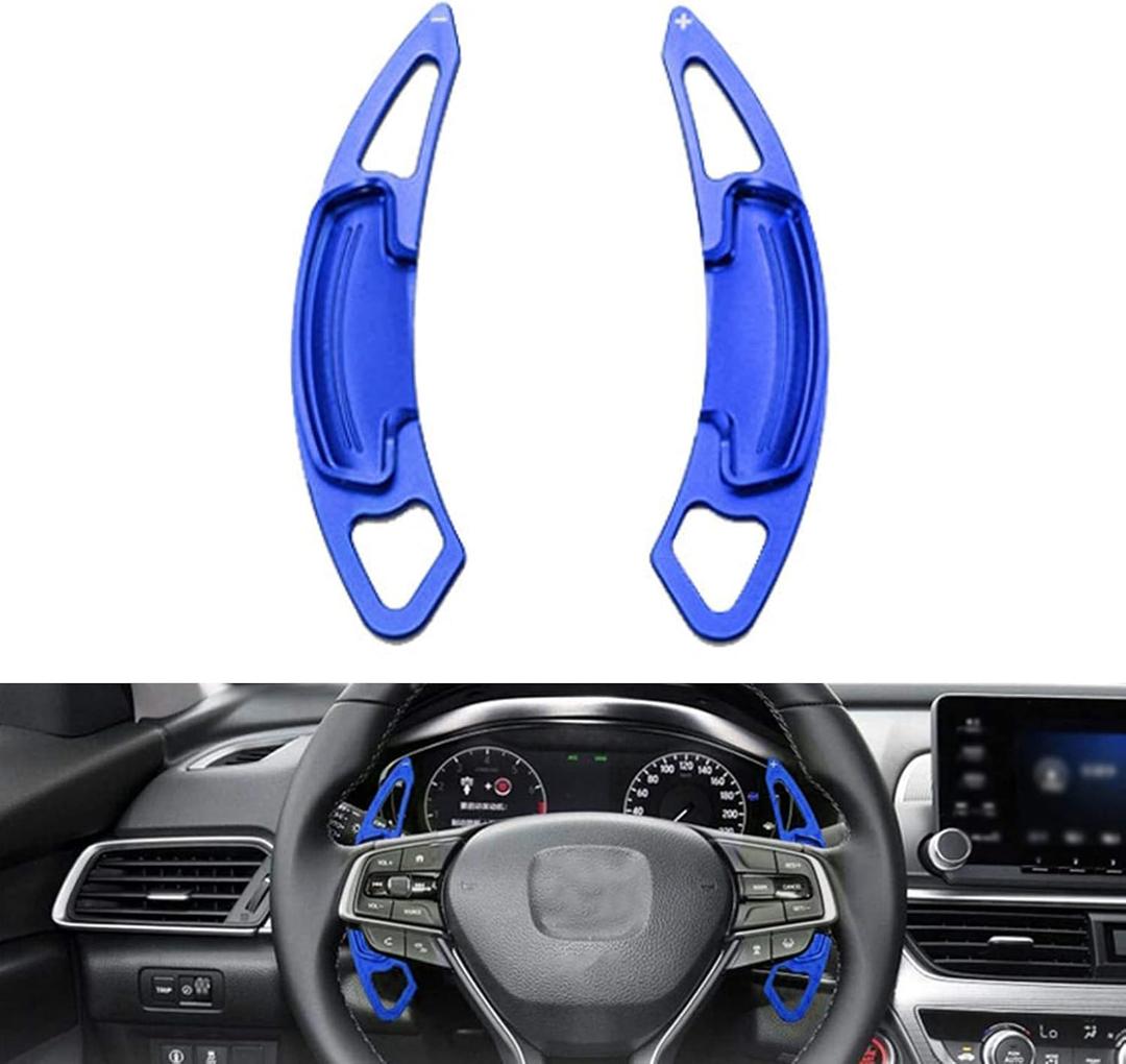 Aluminum Alloy Paddle Shift Steering Wheel Shifter Extension for Honda Accord Odyssey Spirior Civic CR-V UR-V Hybird Inspex Insight Crown Road Acura,Blue