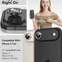 Matekxy for iPhone 17 Air Camera Lens Protector Glitter - Cute Girly Metal Individual Bling Ring Cover for Women, 9H Anti-Scratch Tempered Glass with Aluminum Edging, Space Black