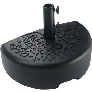 Sunnyglade 40 lb Half Moon Shaped Water Filled Umbrella Base Patio Umbrella Stand (Black)