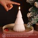 White Christmas Tree Flameless Candles with Remote, Real Wax Flickering Xmas LED Decorative Candles Set of 2