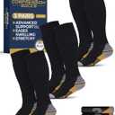 Pembrook 3 Pairs Compression Socks 20-30 mmHg - Compression Socks for Women and Men | Running, Athletic, Travel, Nurses, Large